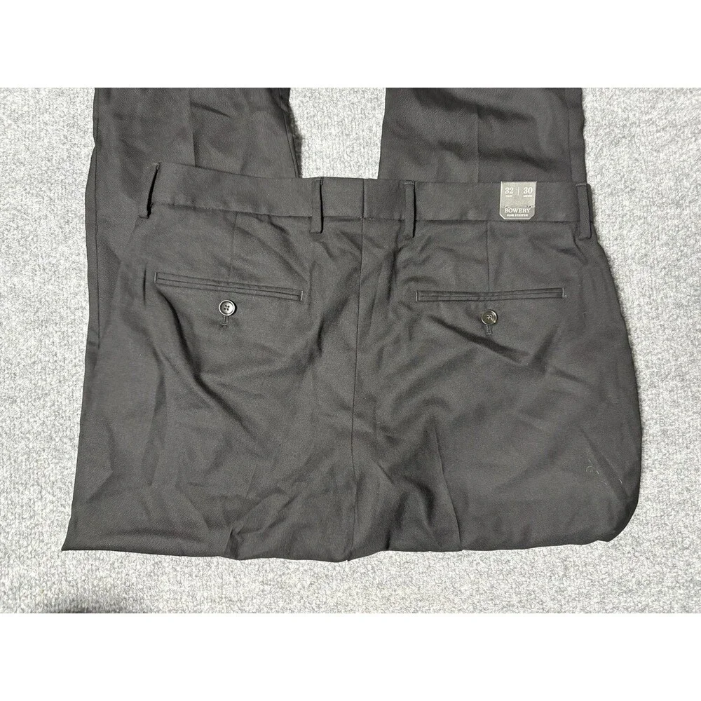J.CREW Dress Pants Mens 32x30 Black Bowery Slim Stretch Wool Blend Work NEW